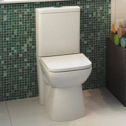 Example image of Hudson Reed Arlo Compact Flush To Wall Toilet Pan With Cistern & Seat.