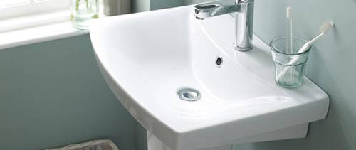 Example image of Premier Ceramics Hamilton 500mm Basin & Semi Pedestal.