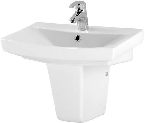 Larger image of Premier Ceramics Hamilton 550mm Basin & Semi Pedestal.