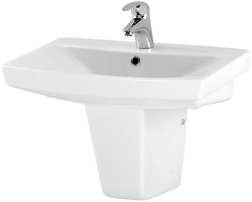 Larger image of Premier Ceramics Hamilton 600mm Basin & Semi Pedestal.