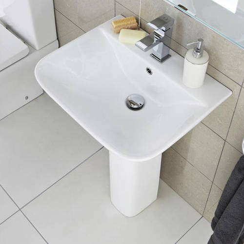 Larger image of Premier Carmela Basin & Full Pedestal (1 Tap Hole, 550mm).