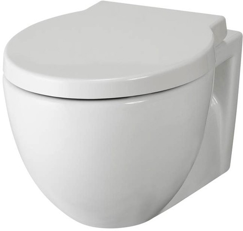 Larger image of Premier Ceramics Wall Hung Toilet Pan & Seat.