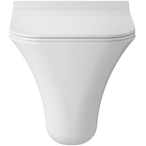 Hudson Reed White Ceramics Grace Rimless Wall Hung Toilet Pan & Seat. Size 5