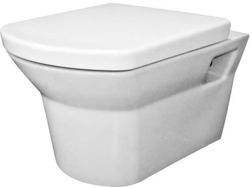 Larger image of Premier Ceramics Clara Wall Hung Toilet Pan With Soft Close Seat.
