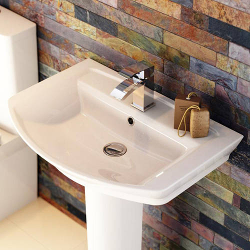 Example image of Premier Ceramics Clara 650mm Basin & Full Pedestal.