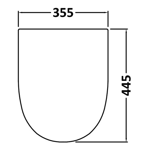 Technical image of Premier Marlow Soft Close Toilet Seat (D Shaped).