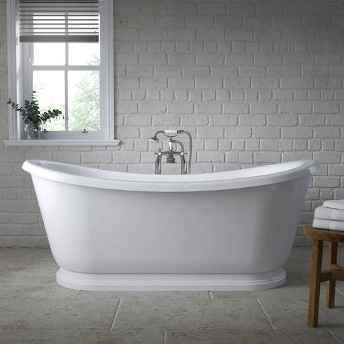 Larger image of Nuie Baths Greenwich Freestanding Double Ended Slipper Bath 1740x800mm.