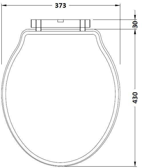 Technical image of Old London Furniture Ryther Soft Close Toilet Seat With Chrome Hinges (Ivory)