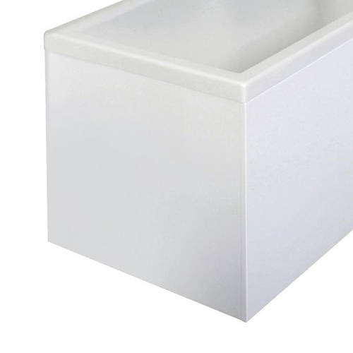 Nuie White Crown Bath Panels Square Shower Bath End Panel (, 680Mm).