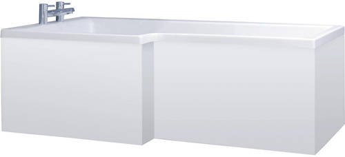 Nuie White Crown Bath Panels Square Side Shower Bath Panel (, 1500Mm).