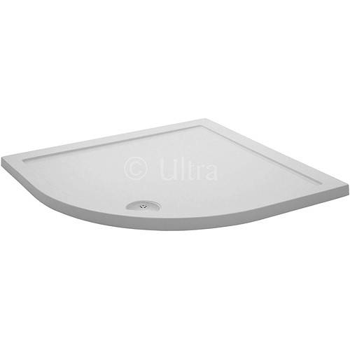 Hudson Reed Quad Shower Tray 800x800mm White - Slimline - Pearlstone Matrix - Image 2