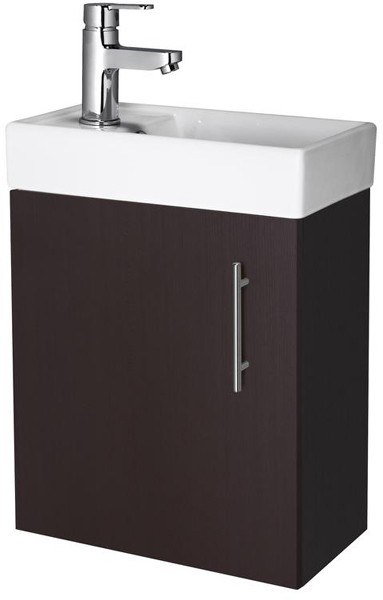 Larger image of Premier Furniture Wall Hung Vanity Unit & Basin (Ebony). 400x520mm.