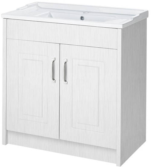 Larger image of Old London York Vanity Unit & Ceramic Basin 800mm (White).