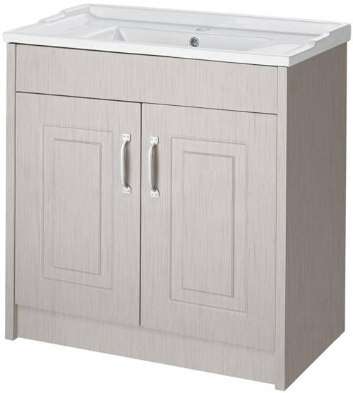 Larger image of Old London York Vanity Unit & Ceramic Basin 800mm (Grey).