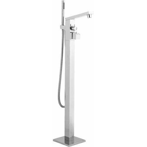 Larger image of Hudson Reed Kubix Freestanding Thermostatic Bath Shower Mixer Tap.