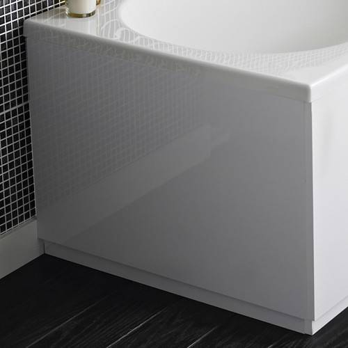 Example image of Hudson Reed Memoir Side & End Bath Panel Pack (Gloss White, 1500x800).