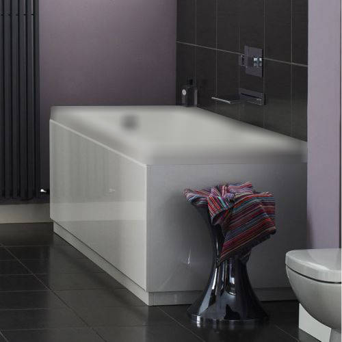 Larger image of Hudson Reed Memoir Side & End Bath Panel Pack (Gloss White, 1600x750).