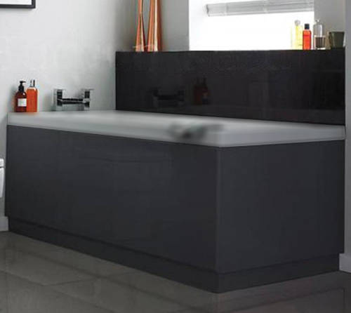 Larger image of Hudson Reed Memoir Side & End Bath Panel Pack (Gloss Grey, 1700x700).