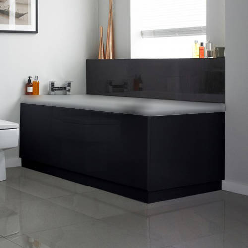 Larger image of Hudson Reed Midnight Side & End Bath Panel Pack (Gloss Black, 1700x700).
