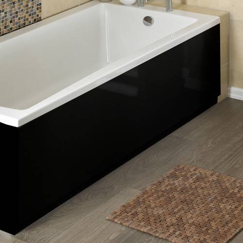Example image of Hudson Reed Midnight Side & End Bath Panel Pack (Gloss Black, 1700x700).