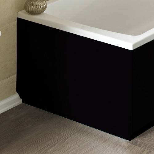 Example image of Hudson Reed Midnight Side & End Bath Panel Pack (Gloss Black, 1700x700).