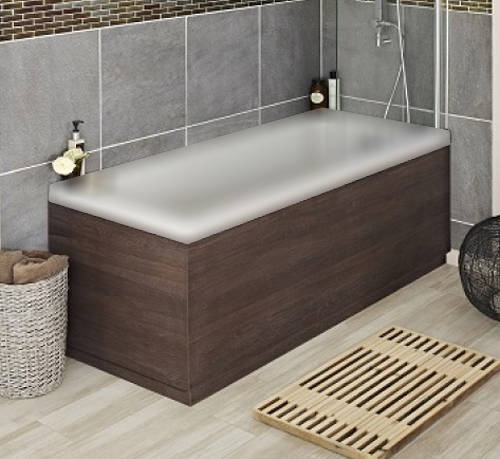 Larger image of Hudson Reed Horizon Side & End Bath Panel Pack (Mid Oak, 1700x700mm).