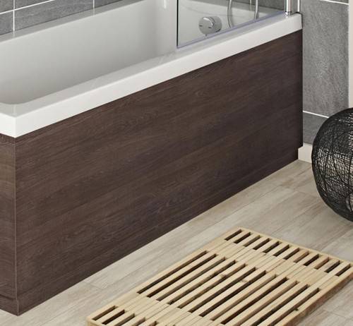 Example image of Hudson Reed Horizon Side & End Bath Panel Pack (Mid Oak, 1700x750mm).