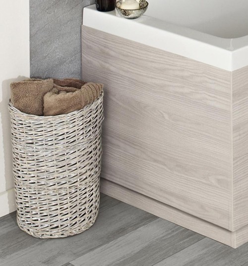 Larger image of Hudson Reed Horizon 750mm End Bath Panel & Plinth (White Sawn Oak).