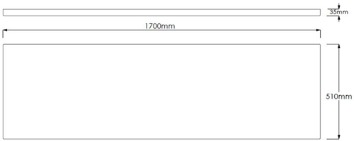 Technical image of Crown Bath Panels Acrylic White Side Bath Panel (1700mm).