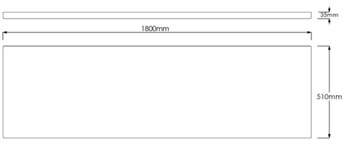 Technical image of Crown Bath Panels Acrylic White Side Bath Panel (1800mm).