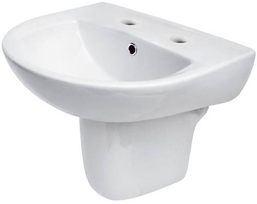 Example image of Premier Pandora Suite With Toilet, 550mm Basin & Semi Pedestal (2TH).