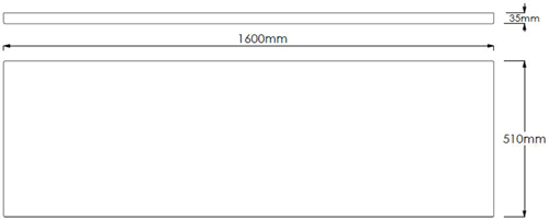 Technical image of Crown Bath Panels Side & End Bath Panel Pack (White, 1600x800mm).