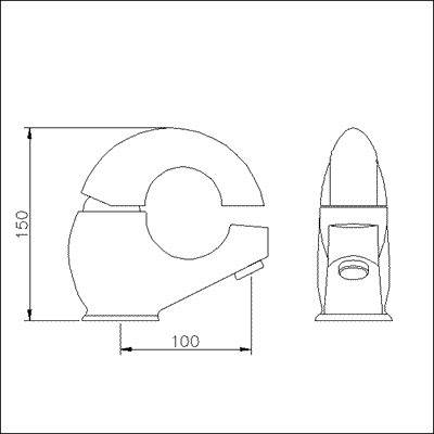 Technical image of Ultra Hola Single lever mono basin mixer with pop-up waste.