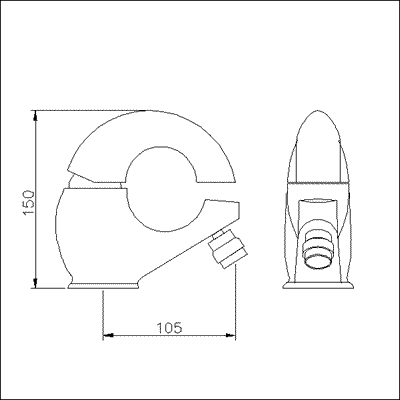 Technical image of Ultra Hola Single lever mono bidet mixer