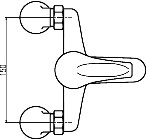 Technical image of Nuie Eon Bath Filler Tap (Chrome).