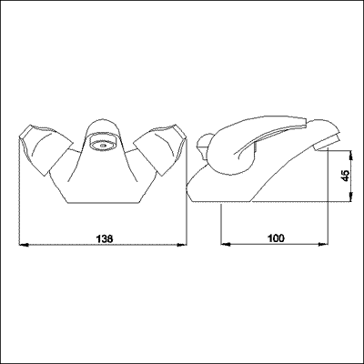 Technical image of Nuie Eon Mono basin mixer tap + Free pop up waste