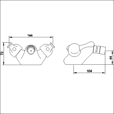 Technical image of Ultra Colonade Mono bidet mixer tap with pop up waste.