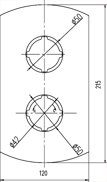 Technical image of Pioneer Twin Concealed Thermostatic Shower Valve, Polymer With ABS Trim Set.