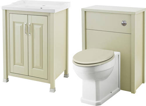 Larger image of Old London Furniture 600mm Vanity & 600mm WC Unit Pack (Pistachio).