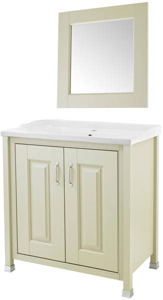 Larger image of Old London Furniture 800mm Vanity & 600mm Mirror Pack (Pistachio).