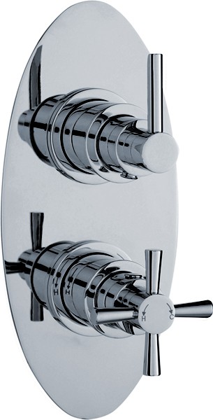 Larger image of Ultra Pixi 3/4" Twin Concealed Thermostatic Shower Valve With Diverter.