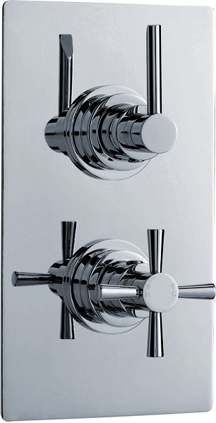 Larger image of Ultra Pixi 3/4" Twin Concealed Thermostatic Shower Valve With Diverter.
