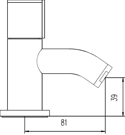 Technical image of Ultra Ecco Basin Taps (Pair, Chrome).