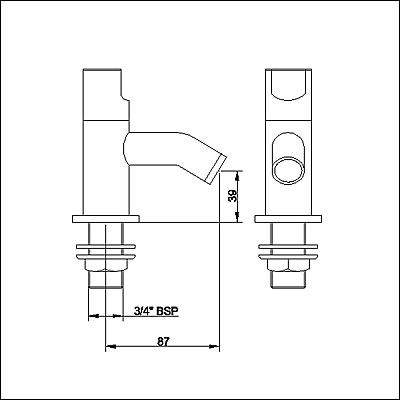 Technical image of Ultra Orion Bath taps (pair)