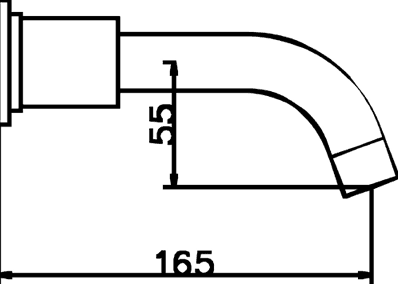 Technical image of Hudson Reed Tec Bath Spout.