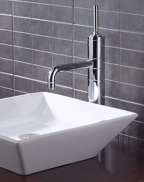 Example image of Hudson Reed Gia High rise mixer with swivel spout