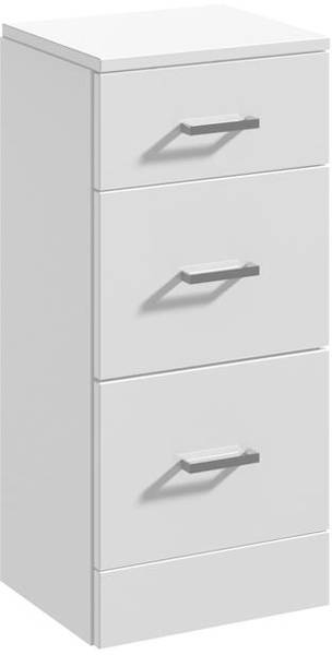 Nuie White Italia Furniture 3 Drawer Bathroom Storage Unit (766X350x330mm, ).