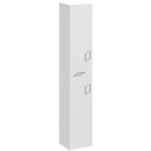Nuie 350mm Tall Unit - Gloss White - Floor Standing - Soft Close Doors - Image 5
