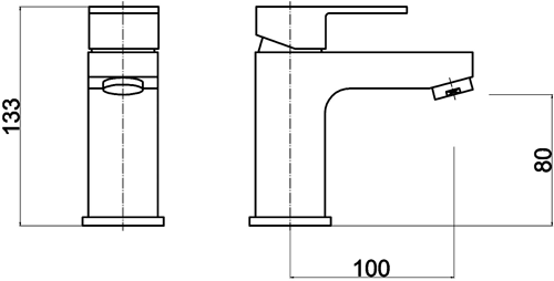 Technical image of Ultra Prospa Basin Tap (Chrome).