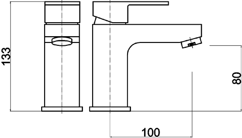 Technical image of Ultra Prospa Basin Mixer & Bath Filler Tap Set (Chrome).